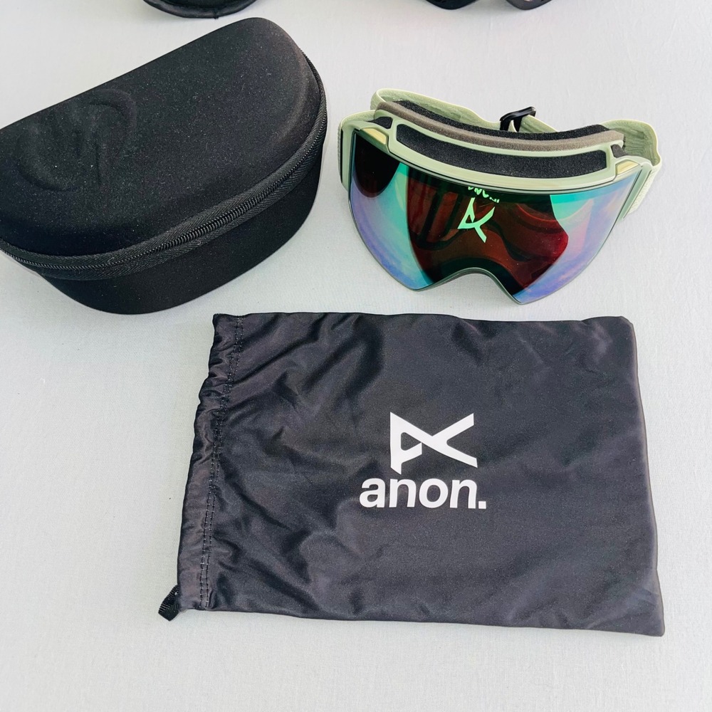 Anon M4 Ski Snowboard Goggles Sage Green Frame Perceive Variable Green Lens Case
